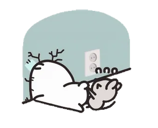 🐭 3680820d cartone animato, personaggio, divertente, elettricità, muro, presa telegram sticker