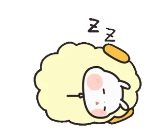 🐑 80ec530e zzz pecora, dormire, carino, cartone animato telegram sticker
