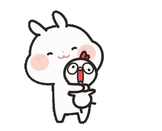 🐔 de0b3833 coniglio, pollo, carino, animale, adesivo telegram sticker