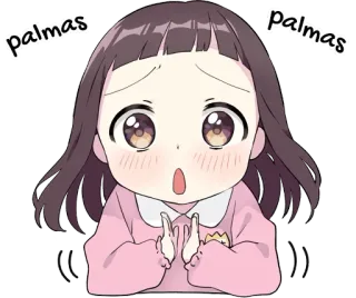 👏 25348106 palmas Аниме, Девушка, Милая, Аплодисменты, Пальмас, Праздник, Взволнованный, Анимированный telegram sticker