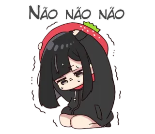 😱 1c750c32 NÃO NÃO NÃO Cô gái anime, Dễ thương, Hoạt hình, Dâu tây, Không, Buồn telegram sticker