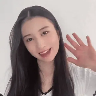 👋 0ab6a67c wanita, tersenyum, melambai, potret, orang whatsapp sticker