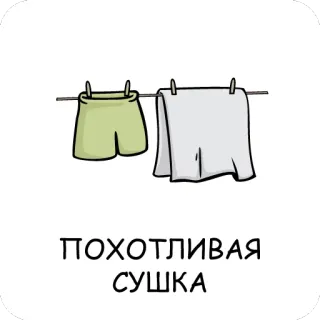 👰 d7a25d26 ПОХОТЛИВАЯ
СУШКА bucato, stendino, asciugamano, pantaloncini, asciugatura, cartone animato whatsapp sticker