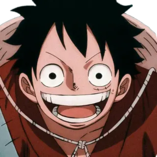 😄 0c22fed3 Monkey D. Luffy One Piece Anime, Mangá, Pirata, Desenho animado, Feliz, Sorrindo telegram sticker