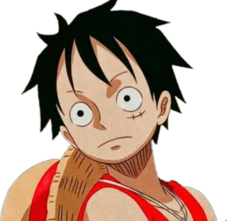 😐 3b492e56 Monkey D. Luffy One Piece Anime, One Piece, Monkey D. Luffy, Pirata, Desenho animado, Mangá telegram sticker