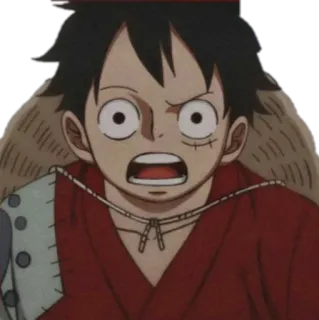 😕 6eb55989 Monkey D. Luffy One Piece anime, one piece, luffy, chapéu de palha, pirata, mangá, desenho animado, personagem telegram sticker