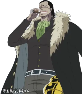 🐊 3c6cf457 Crocodile One Piece GiloStickers 动漫, 海贼王, 克洛克达尔, 漫画, 贴纸 telegram sticker