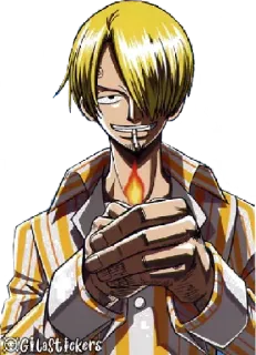 🚬 4edea08b Sanji One Piece GIiLAStickers 动漫, 海贼王, 山治, 厨师, 香烟, 漫画 telegram sticker