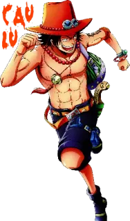 🏃‍♂ a3849fd1 Portgas D. Ace One Piece 动漫, 海贼王, 海盗, 火焰, 角色, 奔跑 telegram sticker