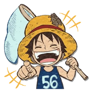 😂 00ad2aae Monkey D. Luffy One Piece 56 anime, one piece, luffy, cartoon, charakter, strohhut telegram sticker