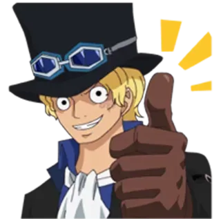 👍 18dc3fed Sabo One Piece Anime, One Piece, Sabo, Daumen hoch, Charakter telegram sticker