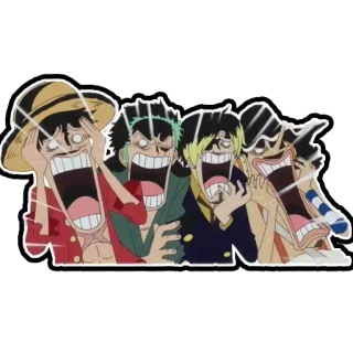 😱 62ad3b4a One Piece, Ruffy, Zorro, Sanji, Lysop, Anime, Manga, Lustig telegram sticker