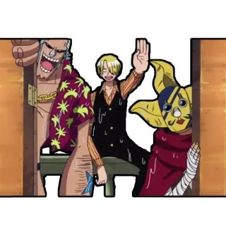 👐 a94d77eb One Piece Anime, One Piece, Franky, Sanji, Chopper telegram sticker