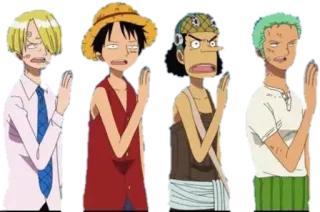 ✋ ada8a554 Luffy One Piece Anime, One Piece, Ruffy, Sanji, Zorro, Lysop telegram sticker