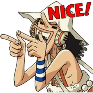 👌 b5c2f46d Usopp One Piece NICE! anime, cartoon, one piece, usopp, lustig telegram sticker