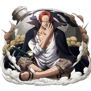 😎 35b40d33 Shanks One Piece @SHARES DRIFT Anime, One Piece, Shanks, Kiếm, Hải tặc telegram sticker