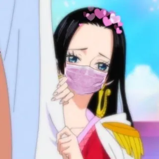 🙂 0396589c Boa Hancock One Piece Anime, Cartoon, Charakter, Boa Hancock, One Piece, Herzen, Maske, Gesichtsmaske whatsapp sticker