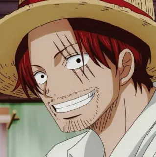 😁 82a254b0 Shanks One Piece Shanks, One Piece, Anime, Cartoon, Pirat, rote Haare whatsapp sticker