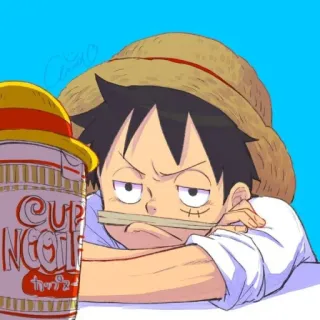 😕 cf567ff9 Monkey D. Luffy One Piece CUP NOODLE Anime, Monkey D. Luffy, One Piece, Cup Noodles, Essen, Strohhut, Nudeln whatsapp sticker