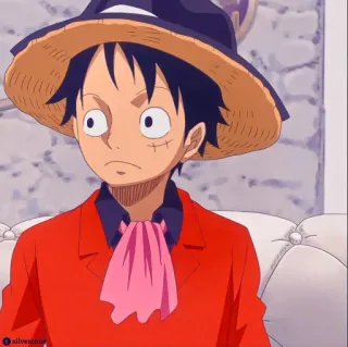 🙁 59747a23 Monkey D. Luffy One Piece anime, one piece, monkey d luffy, luffy, straw hat, cartoon whatsapp sticker