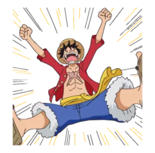 😁 1b22c3f6 Monkey D. Luffy One Piece Anime, One Piece, Ruffy, Cartoon, Pirat, Feier, Jump telegram sticker