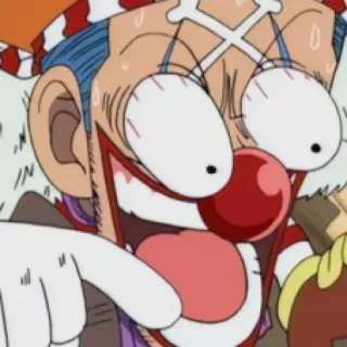 😀 4b590ef4 Buggy the Clown One Piece Anime, Manga, Clown, Grappig, Personage, Piraat telegram sticker
