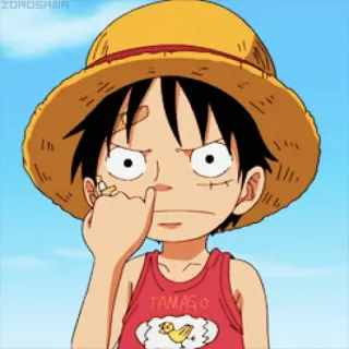 😑 55cb57d4 Monkey D. Luffy One Piece TAMAGO Anime, One Piece, Monkey D. Luffy, Luffy, Strohoed, Cartoon telegram sticker