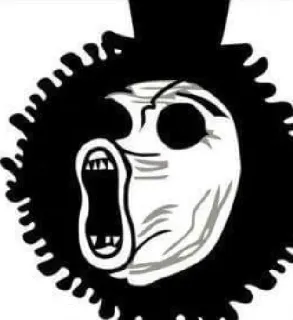 💀 cf0f1fe9 Meme, Schreeuw, Abstract, Strip, Zwart-wit telegram sticker