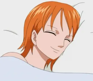 😴 e67a827f Nami One Piece Nami, One Piece, anime, slapen, blij, cartoon telegram sticker