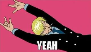 😎 fcf2baf0 Sanji One Piece YEAH anime, one piece, sanji, personage, ja, gebaar telegram sticker