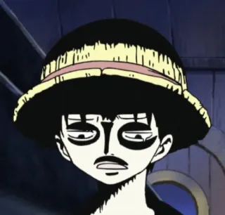 😣 31c04e7a Luffy One Piece ルフィ, ワンピース, アニメ, 面白い, 口ひげ, 麦わら帽子 telegram sticker