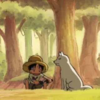 👒 4354b418 漫画, 少年, 犬, 森, アニメ telegram sticker