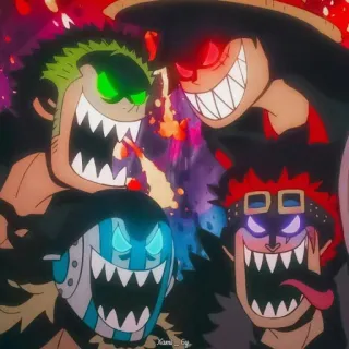 😈 57f658a4 Luffy, Zoro, Kid, Law One Piece anime, one piece, luffy, zoro, kid, law telegram sticker