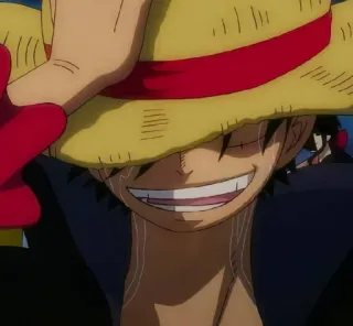 👒 7141234a Luffy One Piece anime, manga, one piece, luffy, straw hat, pirate, cartoon telegram sticker