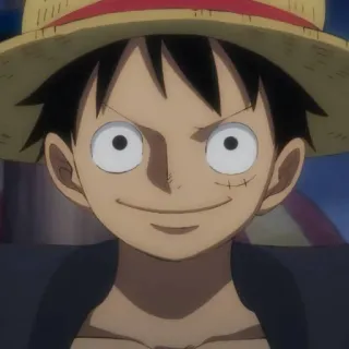 👒 8a256781 Luffy One Piece anime, manga, pirate, straw hat, protagonist, One Piece telegram sticker