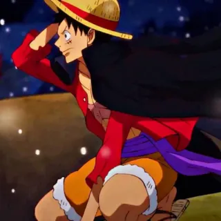 👒 960bbacb Luffy One Piece anime, manga, straw hat, pirate, adventure, One Piece, Luffy telegram sticker