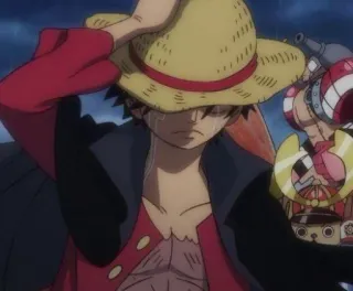 👒 a7390083 Luffy One Piece anime, crying, straw hat, pirate, monkey d. luffy telegram sticker