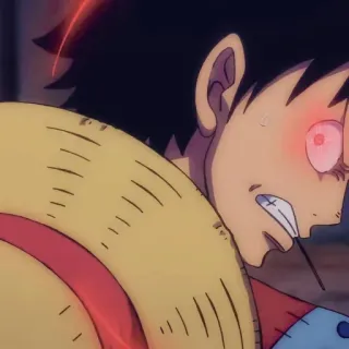 ✖️ 3a75fb8f Luffy One Piece One Piece, Luffy, Anime, Manga, Personaggio, Cappello di Paglia, Arrabbiato telegram sticker