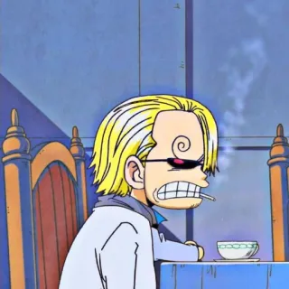 ✖️ 47cdb3e7 Sanji One Piece Anime, Sanji, One Piece, Sigaretta, Fumo, Cuoco, Pirata telegram sticker