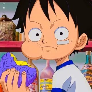 ✖️ 5580512d Monkey D. Luffy One Piece Anime, One Piece, Monkey D. Luffy, Cartone animato, Divertente, Personaggio, Frutta telegram sticker