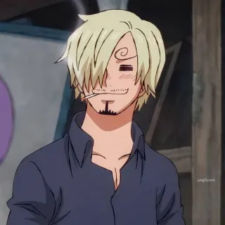 ➕ 9fe3fa22 Sanji One Piece Anime, Sanji, One Piece, capelli biondi, sigaretta telegram sticker