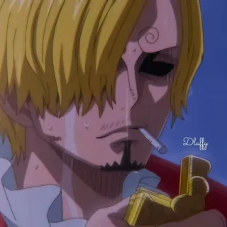 ✖️ e84e6b5f Sanji One Piece DLUFFY Fumo, Anime, Manga, One Piece, Sanji, Sigaretta, Accendino telegram sticker
