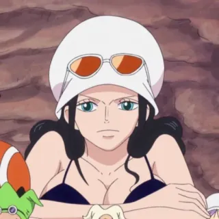 😐 67a331a7 Nico Robin One Piece Anime, One Piece, Nico Robin, Phụ nữ, Đồ bơi telegram sticker