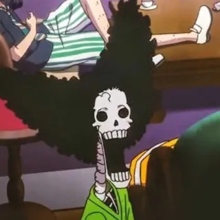 😳 9fd45e67 Brook One Piece Brook, bộ xương, One Piece, anime, manga, hải tặc telegram sticker