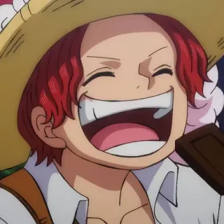 ⭕ 0320f27c Shanks One Piece Anime, Shanks, One Piece, pirata, capelli rossi, cappello di paglia telegram sticker