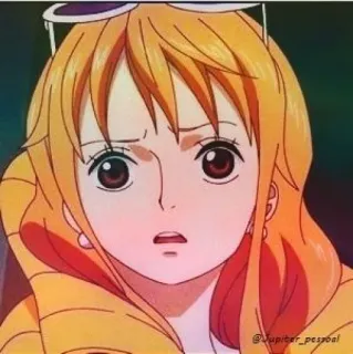 🧡 190b3103 Nami One Piece @Jupiter_pesqbal Nami, Anime, One Piece, Personaggio, Manga, Capelli arancioni telegram sticker