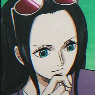 💜 1e9790b3 Nico Robin One Piece Anime, One Piece, Nico Robin, Occhiali da sole, Personaggio, Donna, Manga telegram sticker