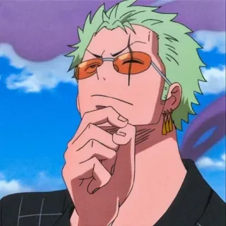 ⚔️ 90b433a1 Zoro One Piece Anime, One Piece, Roronoa Zoro, Zoro, Cartone animato, Personaggio, Occhiali telegram sticker