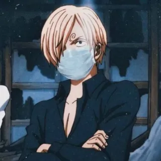 🚬 cd6b3460 Sanji One Piece Anime, Cartone animato, Sanji, One Piece, Personaggio, Maschera telegram sticker