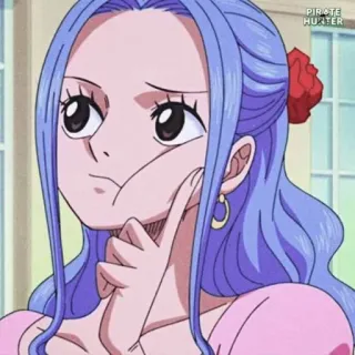 💙 d85500d1 Nefertari Vivi One Piece anime, cartone animato, personaggio, donna, nefertari vivi, one piece, principessa, capelli blu telegram sticker